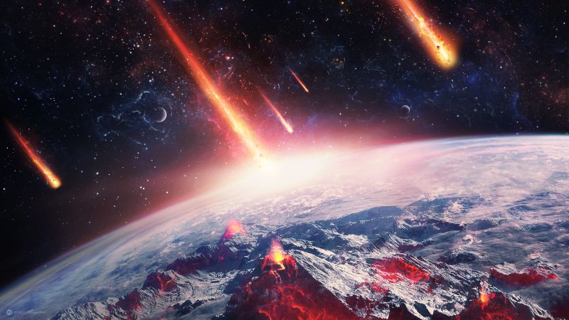 Meteorite fall, Apocalypse, Starry sky, Outer space, Astronomy