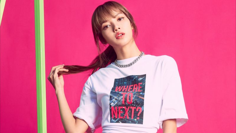 Lisa, Blackpink, Pink background, K-Pop singer, Korean singers, Wallpaper
