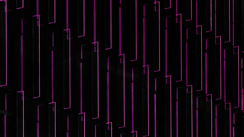 Purple light, Illustration, Pattern, Black background, Lines, 5K, Wallpaper