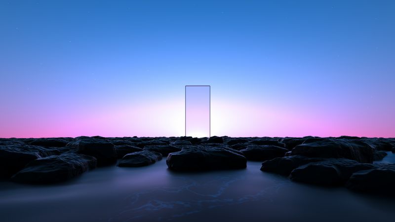 Glass, Clear sky, Transparent, Blue Sky, Pink, Rocks, Landscape, Scenic, Wallpaper