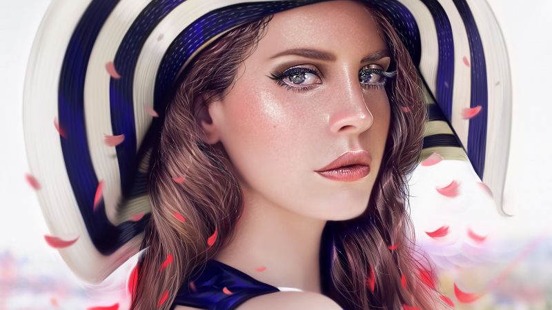 Lana Del Rey, Portrait, Digital composition, American singer, Beautiful, Wallpaper