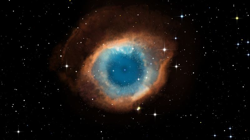 Helix Nebula, Dark background, Constellation, Galaxy, Astronomy, Stars, Eye Illustration, Cosmos, 5K, 8K, Wallpaper