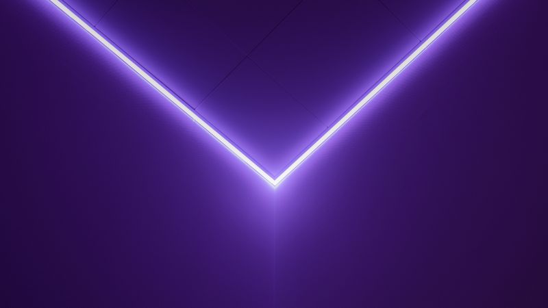 Purple light, Geometric, Glowing lines, Minimalist, 5K, Wallpaper