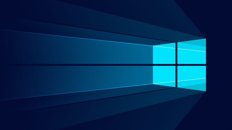 Windows 10, Minimalist, Windows logo, Blue background, Flat, Wallpaper