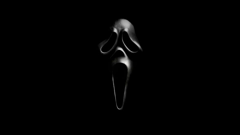 Ghostface, AMOLED, Scream, 2022 Movies, Horror Movies, Thriller, Black background, Scary, Mask, Wallpaper
