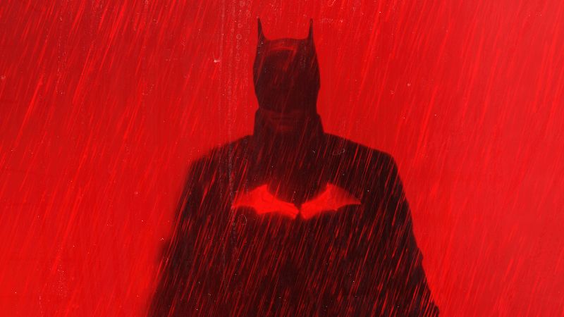 The Batman, 2022 Movies, DC Comics, Red background, Wallpaper
