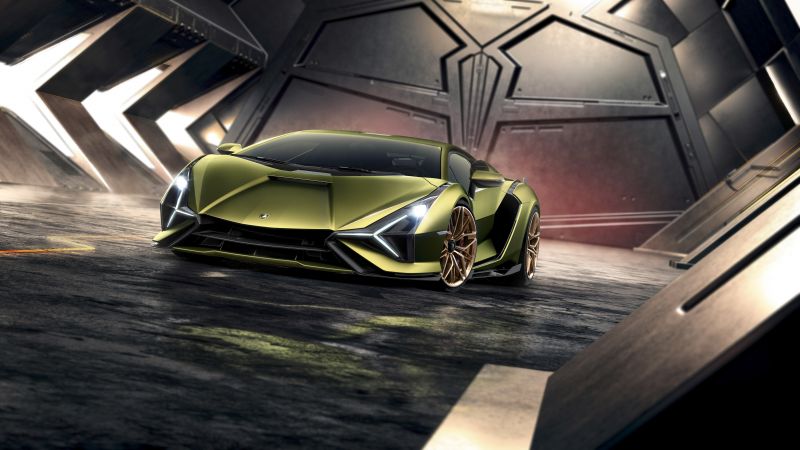 Lamborghini Sian, 8K, Hybrid sports car, 5K, Wallpaper