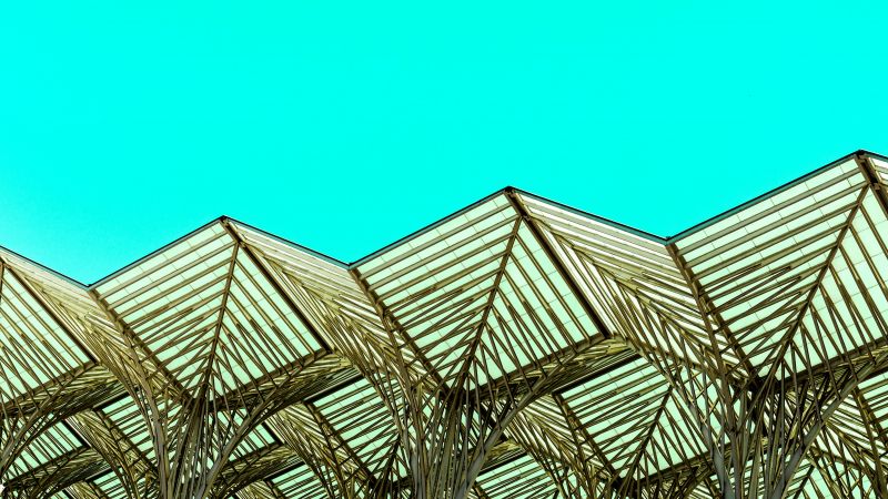 Metal design modern architecture blue sky pattern geometric 