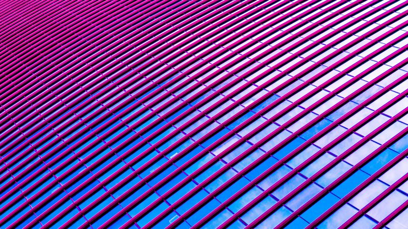 Facade pink modern architecture geometric lines symmetrical 