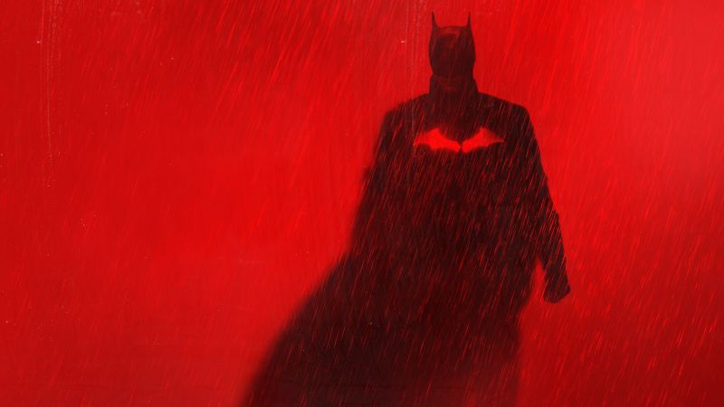 The Batman, 2022 Movies, DC Comics, Red background, DC Superheroes, Wallpaper