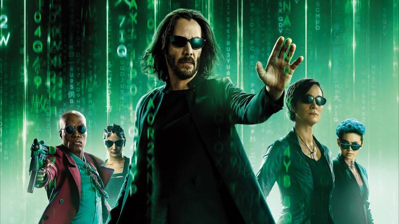 The Matrix Resurrections, Keanu Reeves, Carrie-Anne Moss, Jessica Henwick, Neo, Trinity, 2021 Movies, Wallpaper