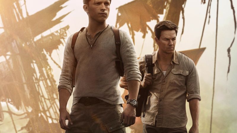Uncharted, 2022 Movies, Mark Wahlberg, Tom Holland, Wallpaper
