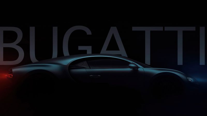 Bugatti Chiron, Black background, Hypercars, 5K, Wallpaper