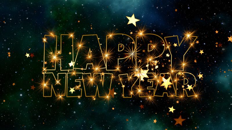 Happy New Year, Stars, Girly backgrounds, 5K, Wallpaper