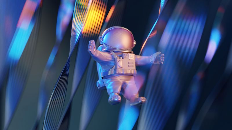 Huawei P50 Pocket, Stock, Astronaut, Abstract background, Wallpaper