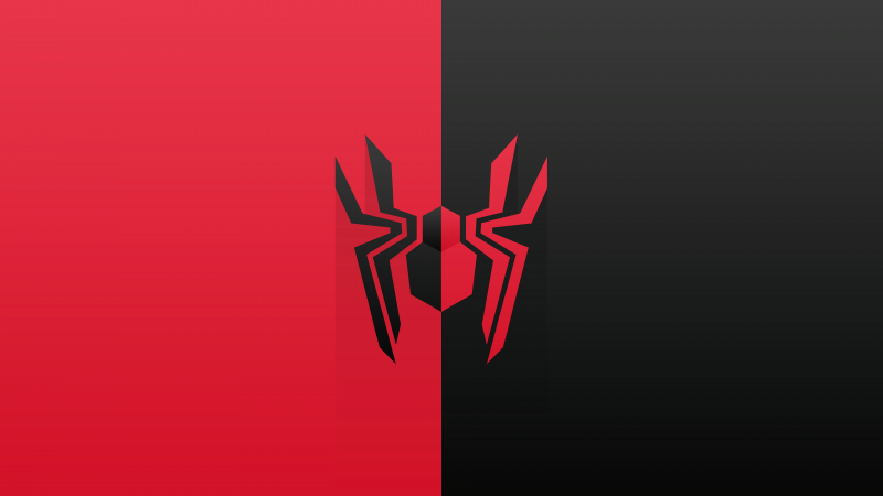 Spider-Man, Logo, Red background, 5K, 8K, Wallpaper