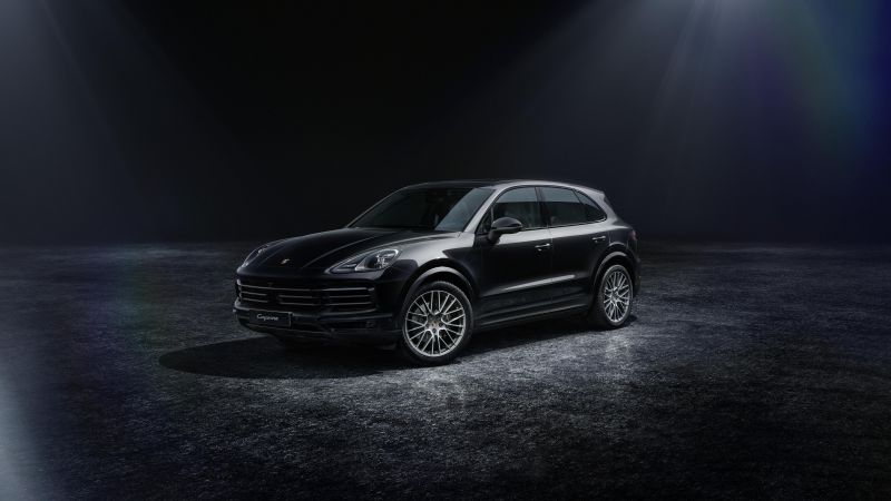 Porsche Cayenne Platinum Edition, 2022, Dark background, Wallpaper