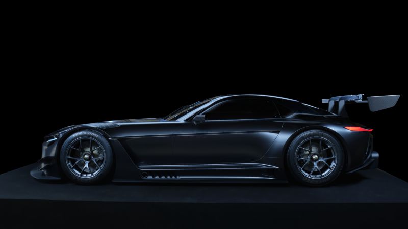 Toyota GR GT3 Concept, Sports cars, 2022, Black background, 5K, 8K, Wallpaper