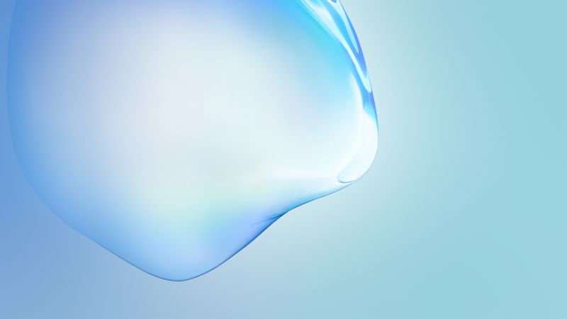 Samsung Galaxy Note10, Bubble, Blue, Stock, Android 10, Wallpaper