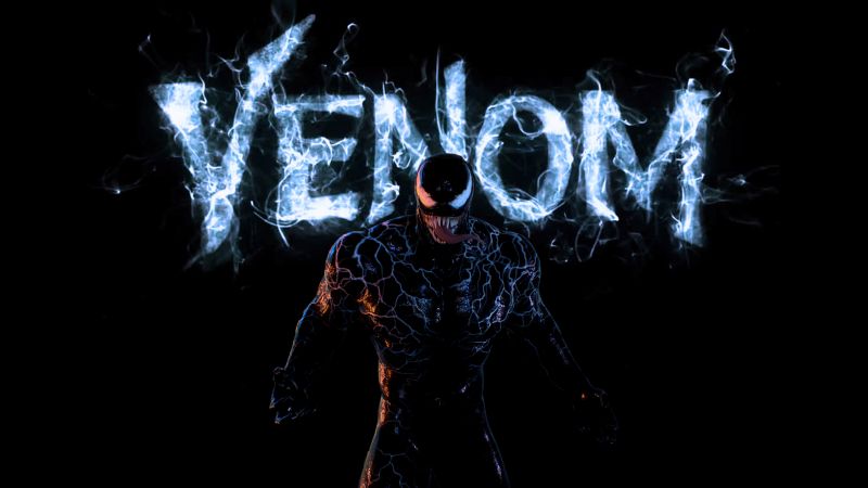 Venom, Marvel Comics, Marvel Superheroes, Black background, Digital Art, 5K, Wallpaper