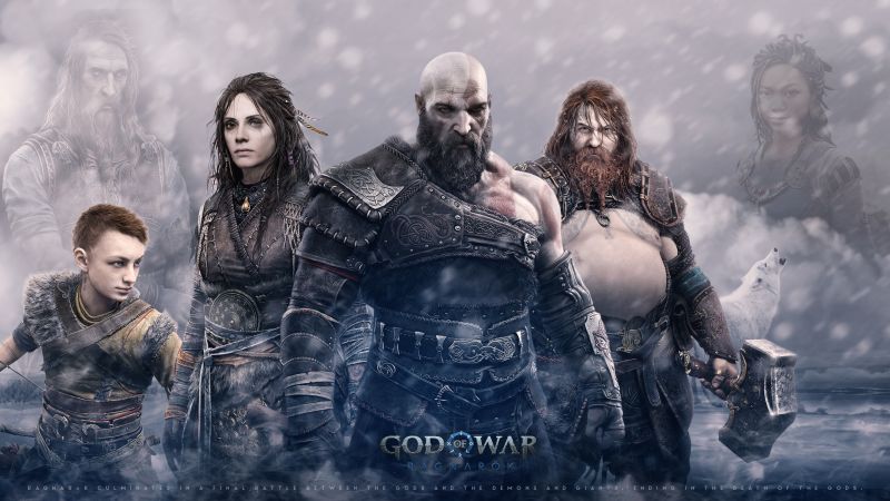 God of War Ragnarök, 2022 Games, PlayStation 4, PlayStation 5, Wallpaper