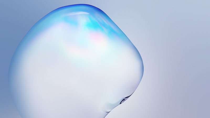 Samsung Galaxy Note10, Bubble, Blue, Stock, Android 10, Wallpaper