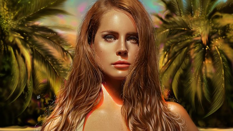 Lana Del Rey, Portrait, American singer, Digital Art, Wallpaper