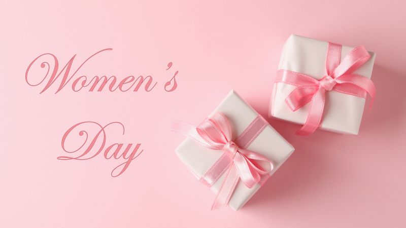 Women's Day, March 8th, Gifts, Gift Boxes, Peach background, 5K, Wallpaper