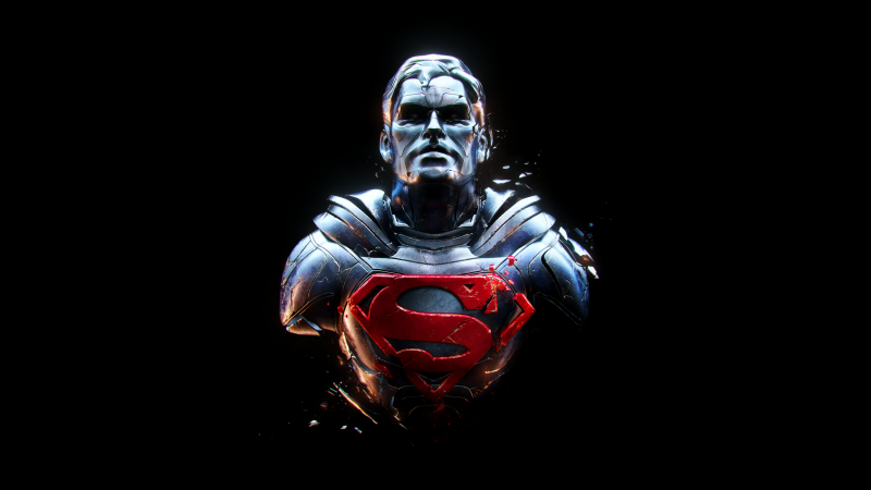 Superman, Man of Steel, Black background, DC Comics, DC Superheroes, AMOLED, Wallpaper