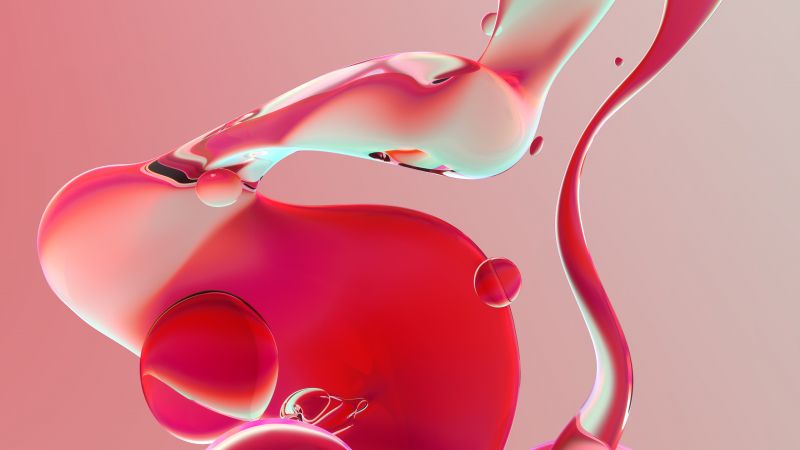 Fluidic, Glossy, Gradient background, Red background, Wallpaper