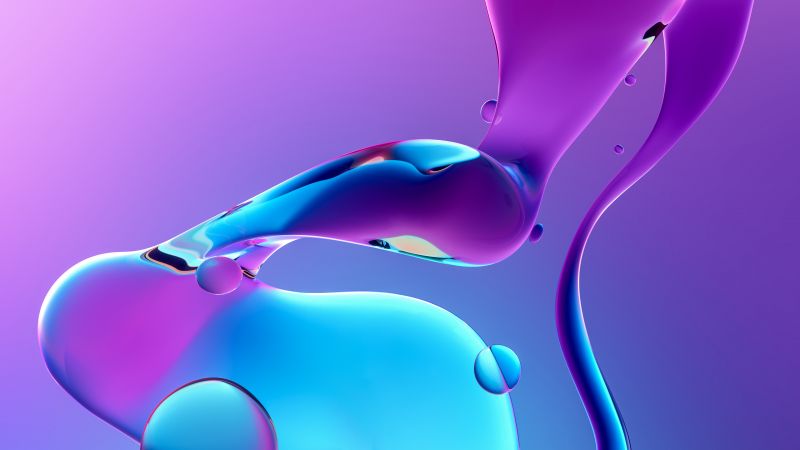 Fluidic, Glossy, Gradient background, Purple background, Wallpaper