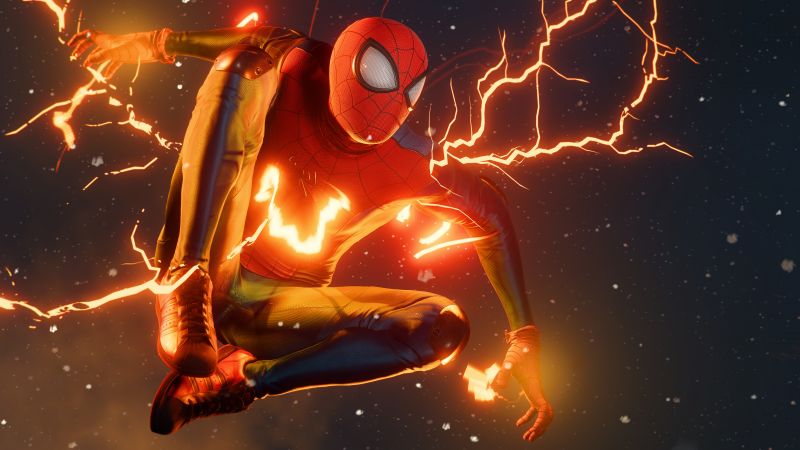 Spider-Man: Miles Morales, Lightning, PlayStation 4, PlayStation 5, Marvel Comics, Wallpaper