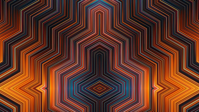 Symmetry, Geometric, Colorful, Lines, 5K, Wallpaper