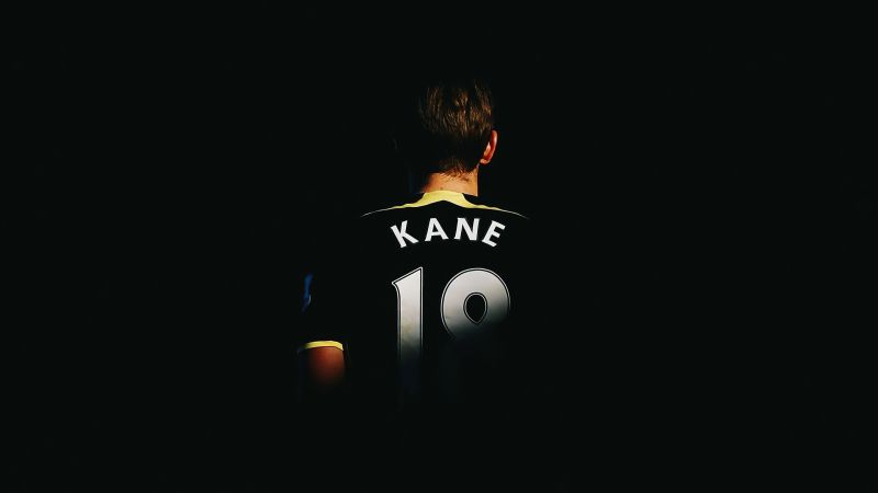Harry Kane, English Football Player, Black background, Jersey, Soccer Player, Wallpaper