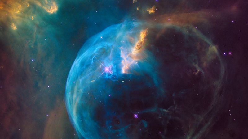 Bubble Nebula, NGC 7635, Interstellar, Hubble Space Telescope, NASA, Cassiopeia Constellation, 5K, 8K, Wallpaper