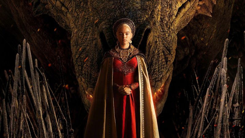 Milly Alcock, Princess Rhaenyra Targaryen, House of the Dragon, Syrax, TV series, HBO series, 2022 Series, Wallpaper