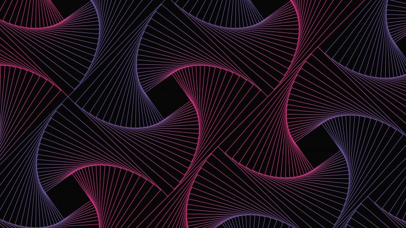 Geometric lines black background neon digital art amoled 