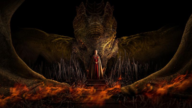 House of the Dragon, Syrax, Rhaenyra Targaryen's dragon, Milly Alcock, Princess Rhaenyra Targaryen, Season 1, 2022 Series, Wallpaper