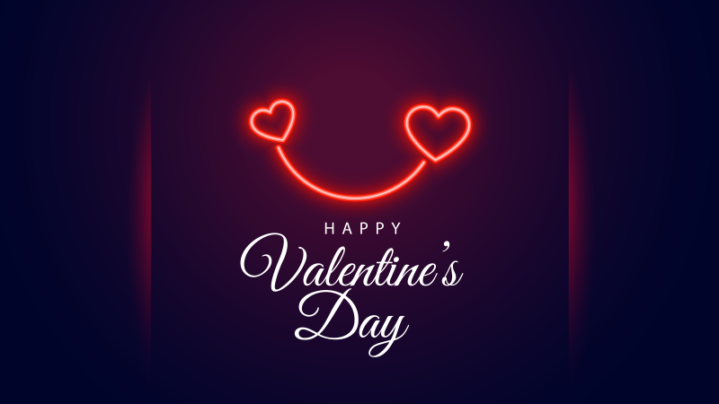 Happy Valentine's Day, February 14th, Love hearts, Dark background, 5K, Wallpaper
