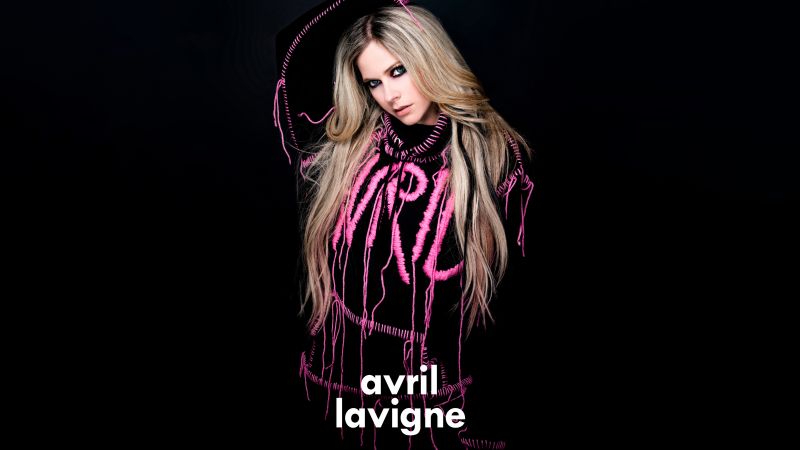 Avril Lavigne, Euphoria Magazine, 2022, Black background, Singer, AMOLED, 5K, Wallpaper