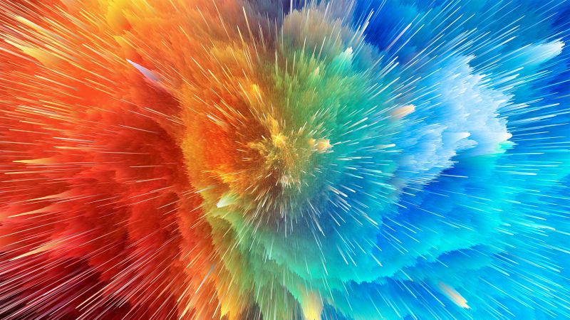 Color explosion, Color splash, Beautiful, Colorful, Particle explosion, Wallpaper