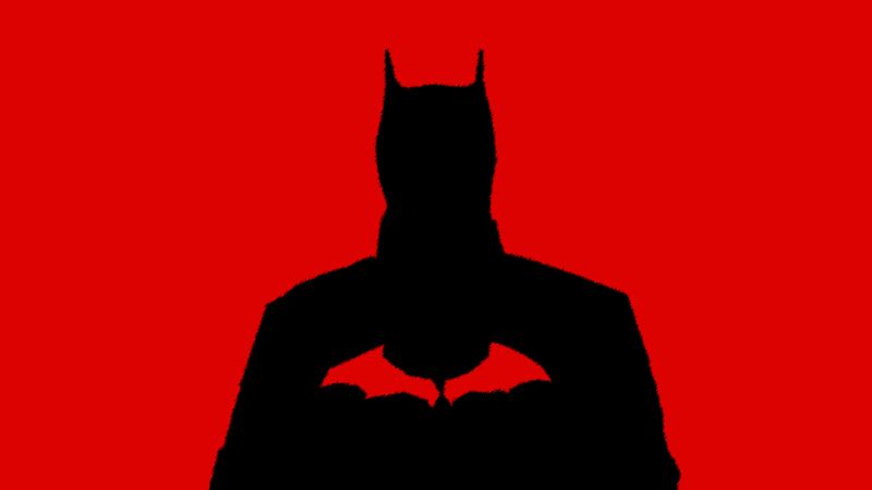 Batman, DC Superheroes, Silhouette, Red background, 5K, Wallpaper