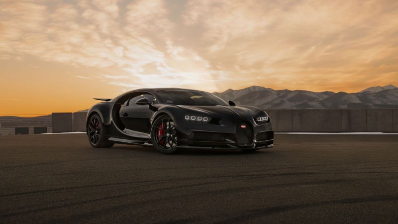 Bugatti Chiron Sport, Hyper Sports Cars, Black cars, Wallpaper
