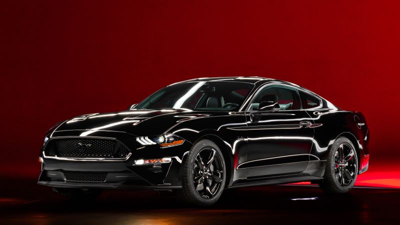 Ford Mustang GT, Nite Pony Package, Black cars, 2022, 5K, Wallpaper