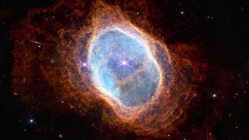 Southern Ring Nebula, NGC 3132, Deep space, Universe, Cosmos, James Webb Space Telescope, NASA, 5K