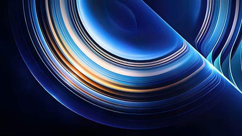 Rings, Blue background, Redmi K50 Pro, Stock, Wallpaper