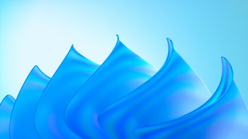 Glass, Light, Abstract background, Blue background, 3D background, Wallpaper