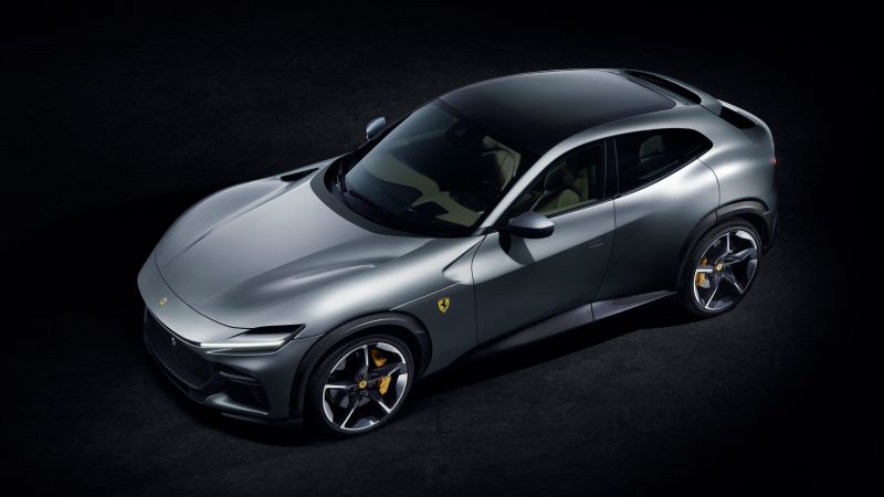 Ferrari Purosangue, SUV, Dark background, 2022, 5K, 8K, Wallpaper