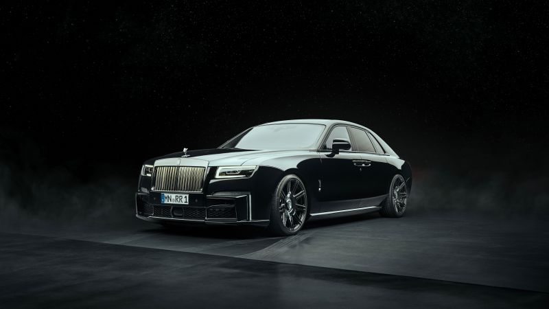 Spofec Rolls-Royce Black Badge Ghost, 2022, Dark background, 5K, 8K, Wallpaper