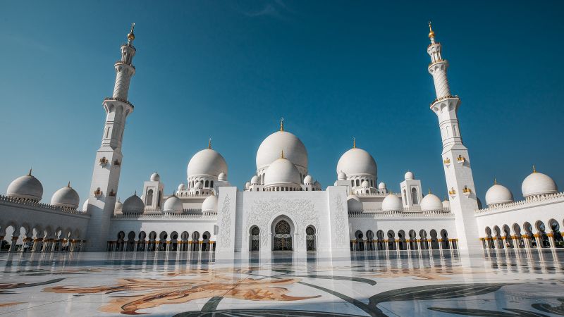 Grand Mosque, Grand Bur Dubai Masjid, Dubai, Ancient architecture, United Arab Emirates, 5K, Sheikh Zayed Grand Mosque, Abu Dhabi, Islamic, Arab, Spiritual, UAE, Landmark, Tourist attraction, Muslim, Wallpaper